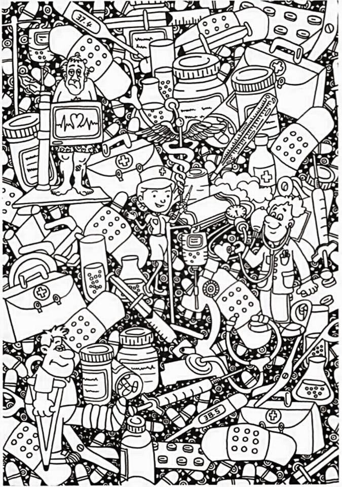 Coloring page healthcare