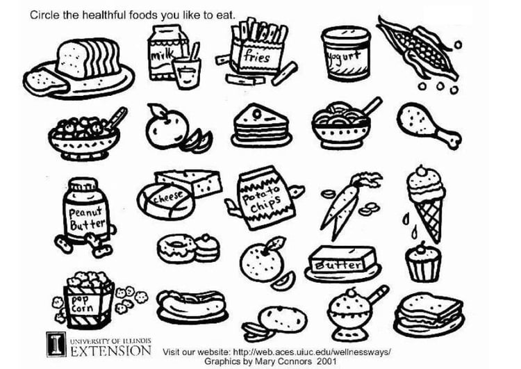 coloring page healthy food  free printable coloring pages