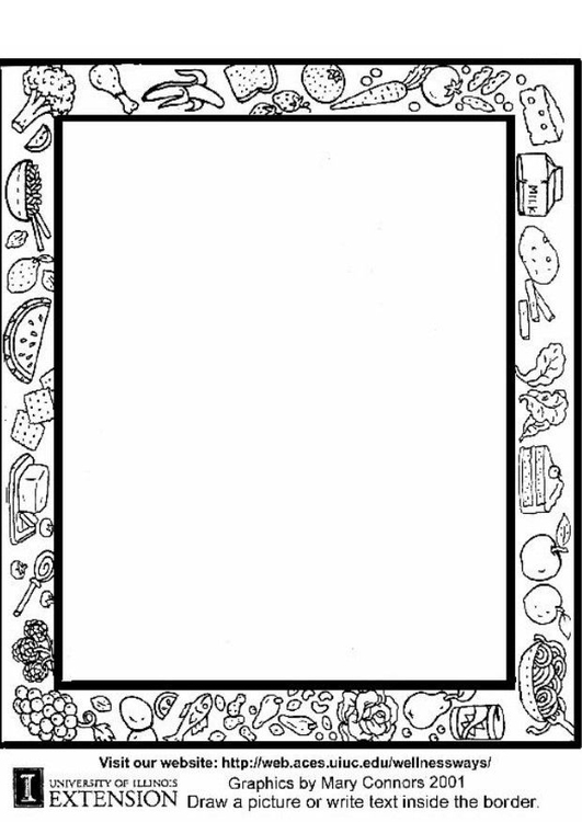 Coloring page healthy food