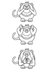 Coloring pages hear no evil, see no evil, speak no evil