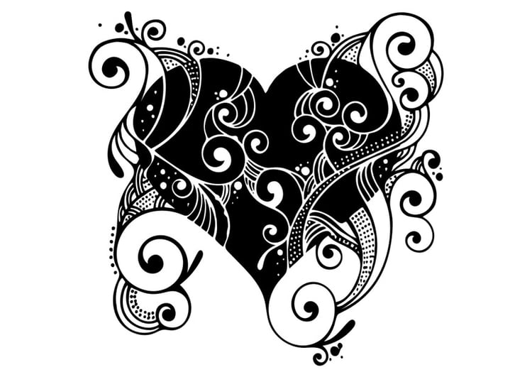 Coloring Page heart - free printable coloring pages - Img 29847