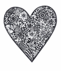 Coloring pages heart with flowers