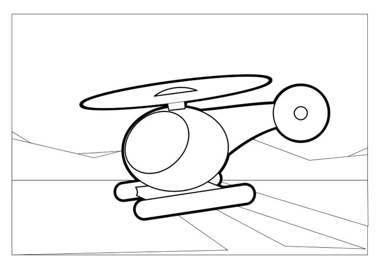 Coloring page helicopter