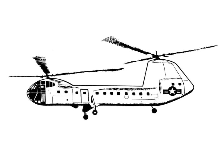 Coloring page helicopter