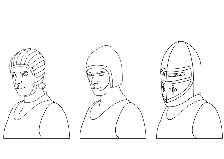 Coloring page helmets