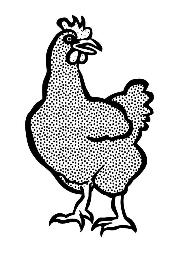Coloring page hen