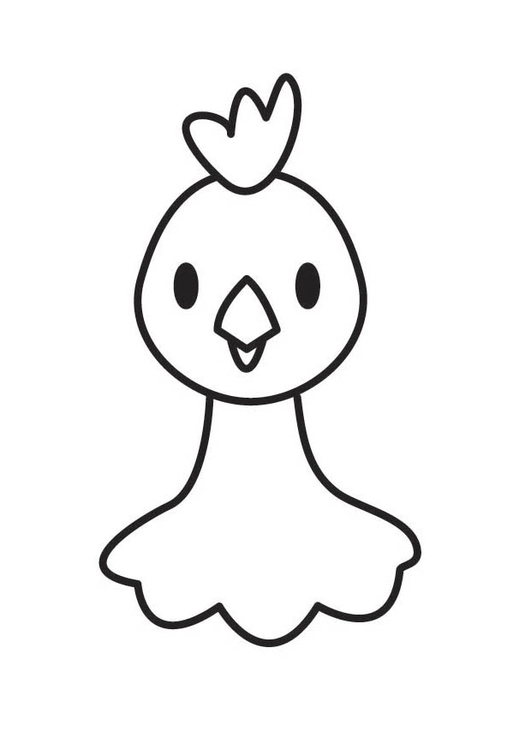 Coloring page Hen Head