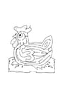 Coloring page hen maze