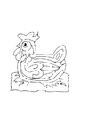 Coloring page hen maze