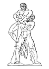 Coloring page Heracles and Antaeos