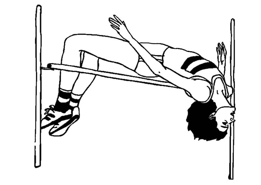 Coloring page high jumper