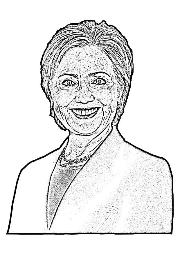 Coloring page Hillary Clinton