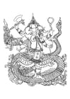 Coloring page hindu god Ganesh