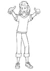 Coloring page hip hop girl