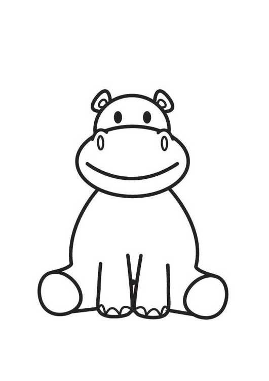 Coloring page Hippopoamus