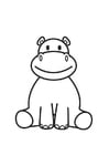 Coloring page Hippopoamus