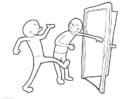 Coloring page hold door open