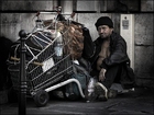 Photo homeless man in paris