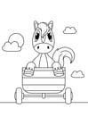 Coloring pages horse in cart