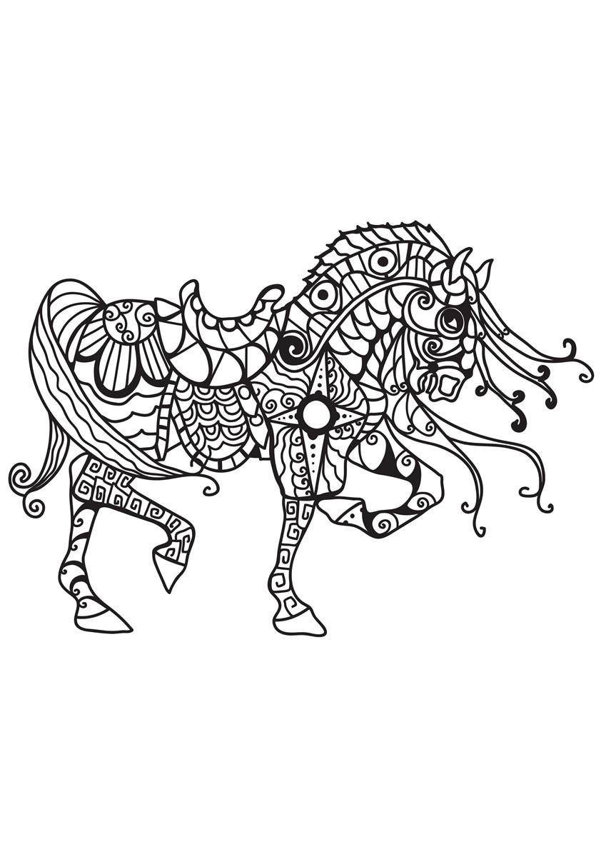 Coloring page horse of knight