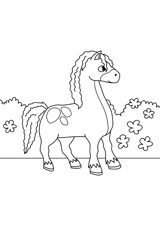 Coloring page horse on the go