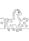 Coloring page horse on the go