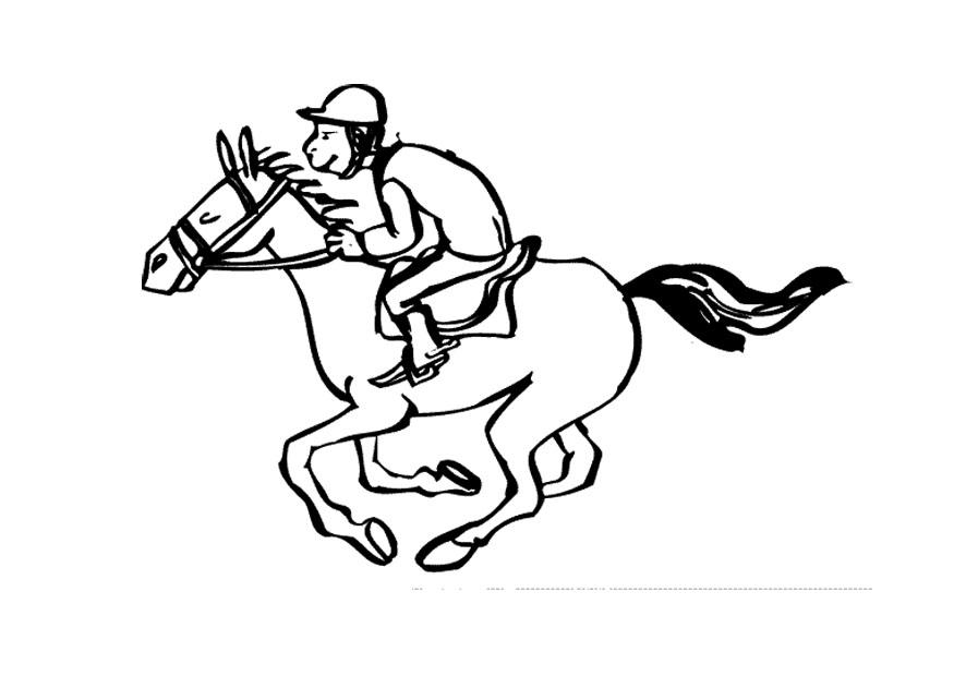 Coloring page horse racing