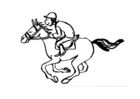 coloring-page horse racing