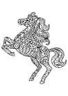 Coloring page horse rears
