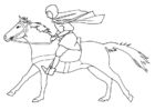 Coloring pages horse rider galloping