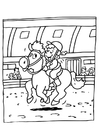 Coloring page horse riding