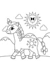 Coloring page horse with braids