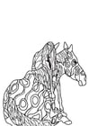 Coloring page horse with foal