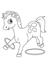 Coloring page horse with hoops