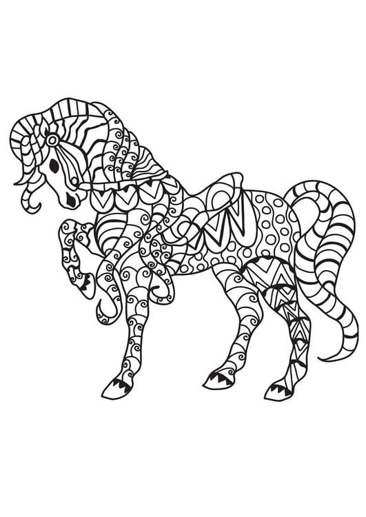 Coloring page horse with saddle