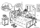 Coloring page hospital bed
