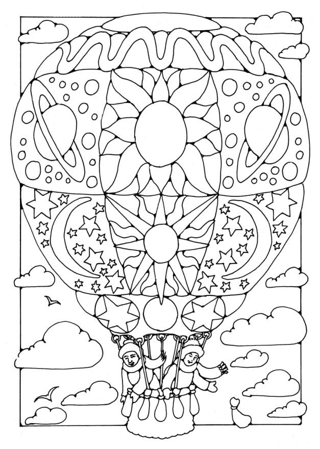 Coloring Page Hot air balloon - free printable coloring ...