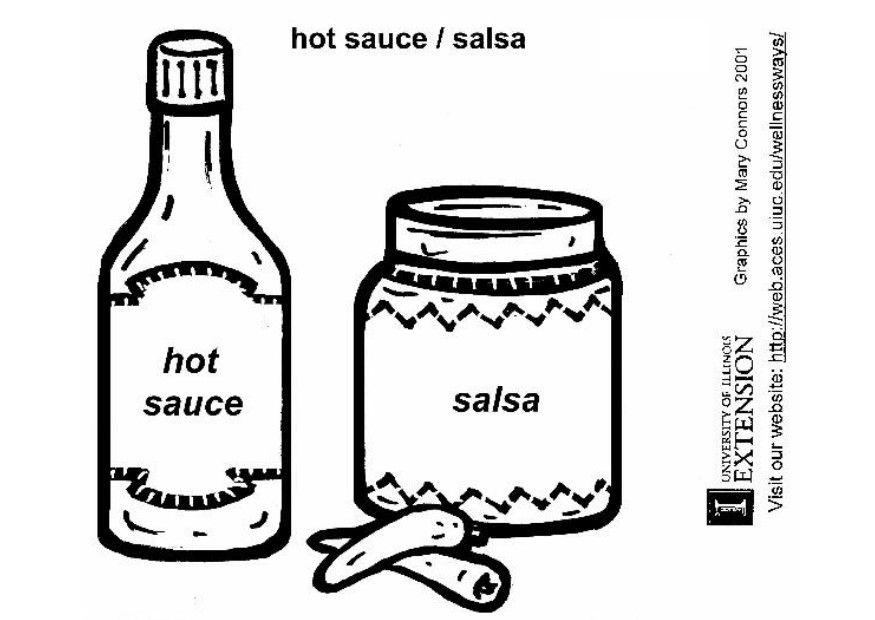 Coloring page hot sauces