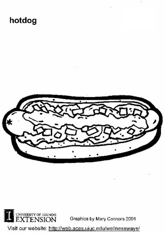 Coloring page hotdog