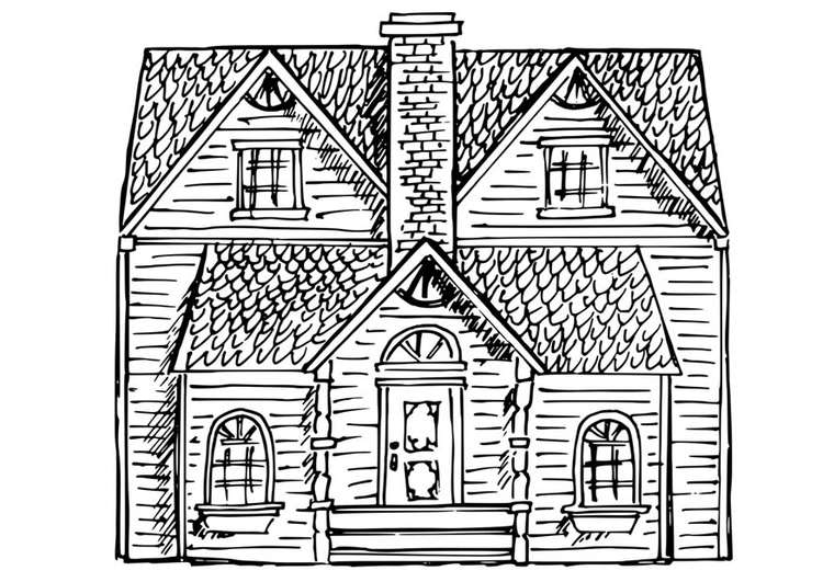 Coloring page house