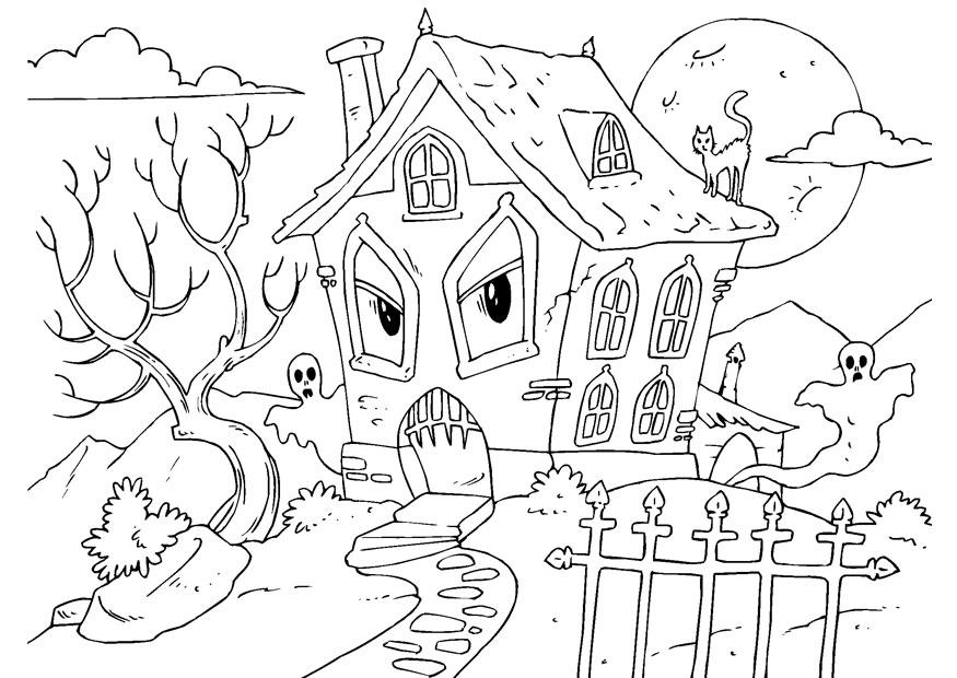 Coloring page house of horror