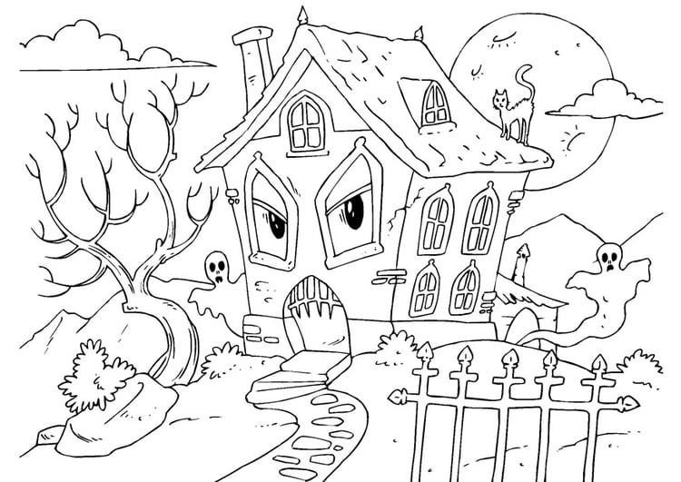 Coloring page house of horror
