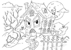 Coloring page house of horror