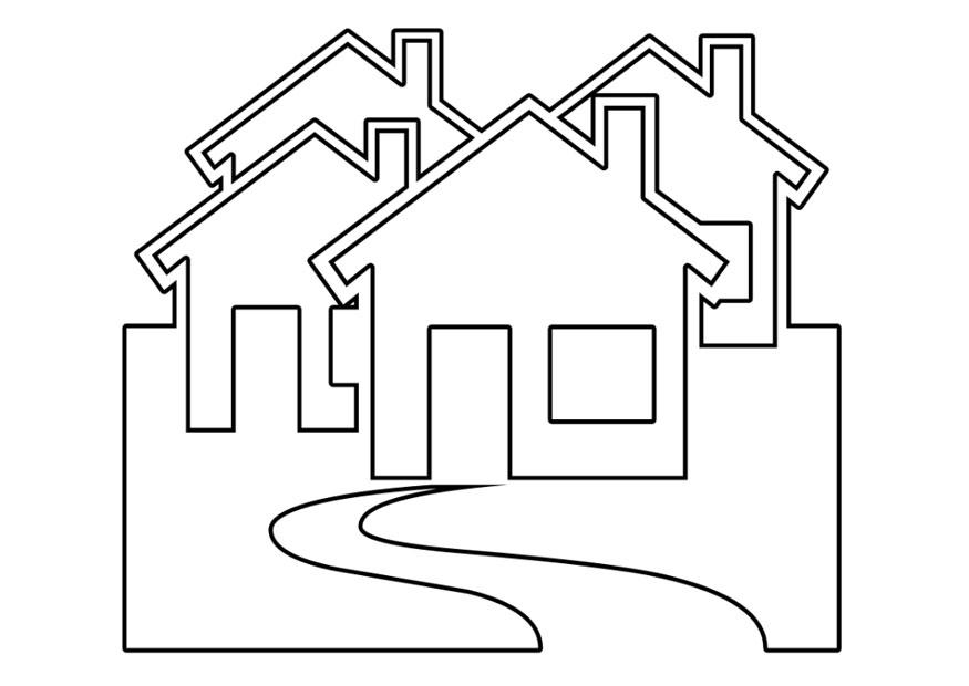 Coloring page houses