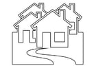 Coloring page houses