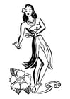 Coloring pages hula dancer