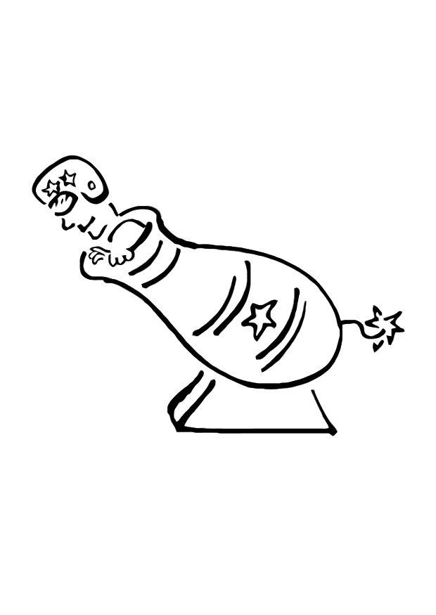 Coloring page human cannon