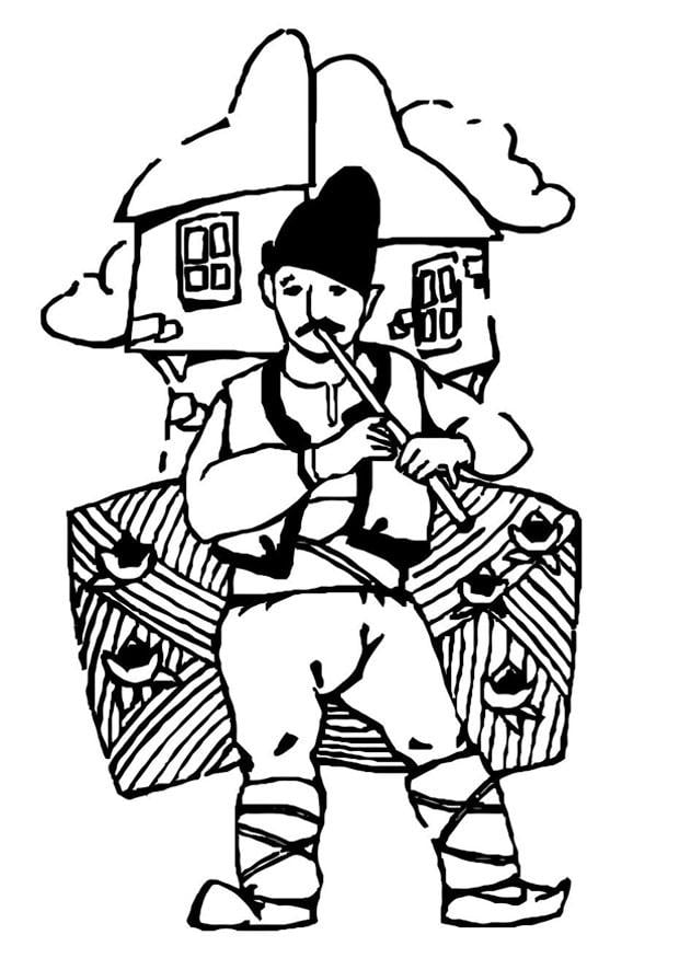 Coloring page Hungarian musician