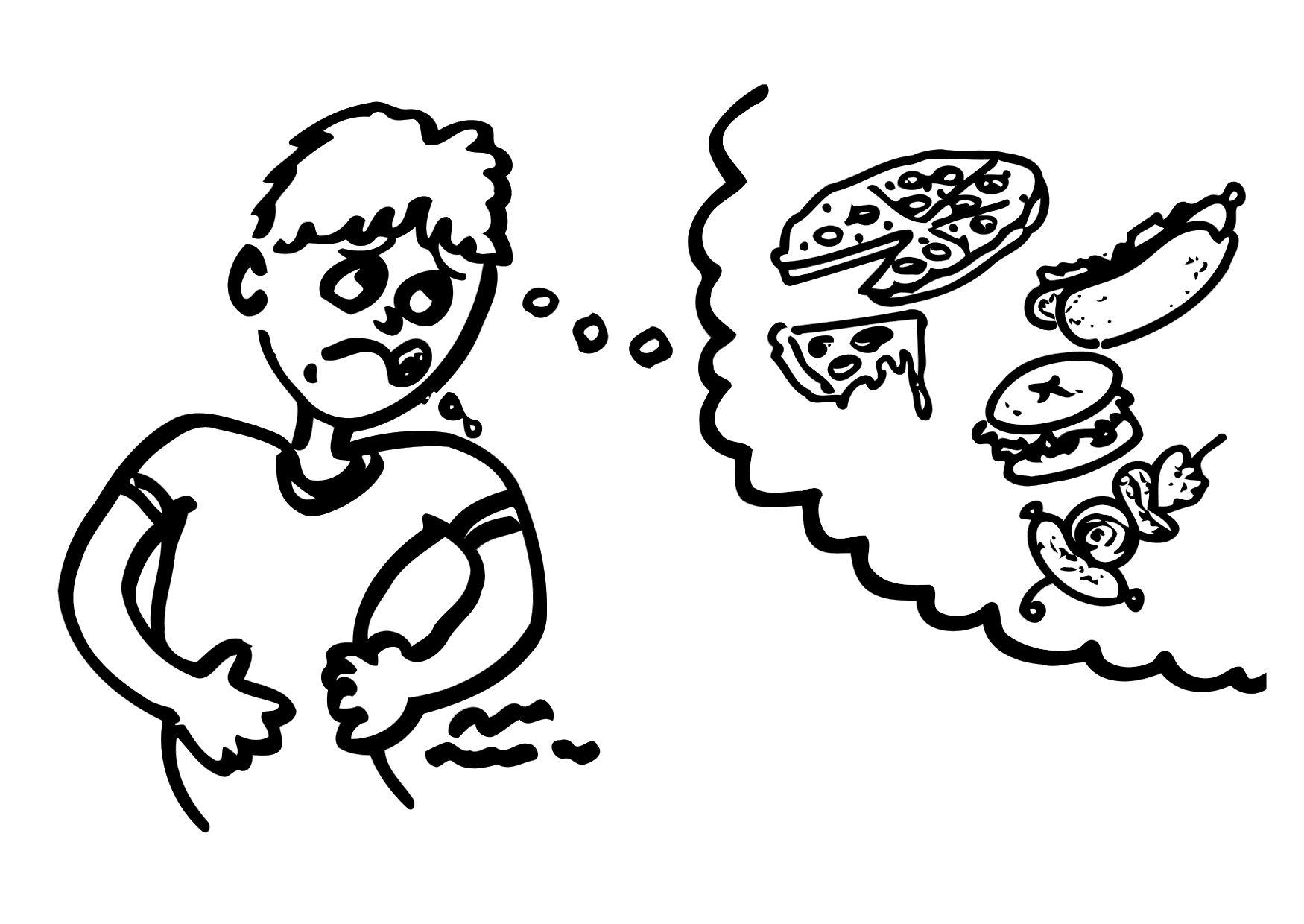 Coloring page hungry
