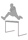 Coloring page hurdle racing